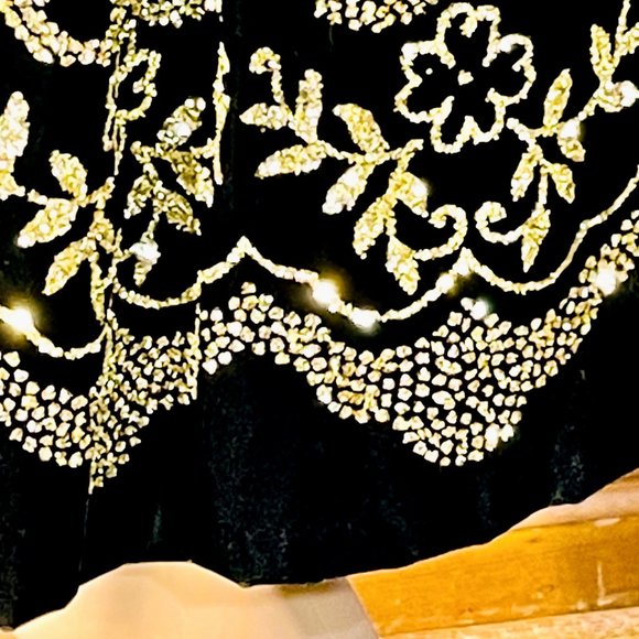 ⭐️HP(X2)⭐️VTG▪️SCOTT McCLINTOCK▪️Glitter Embellished Off-Shoulder Velvet Dress - Picture 6 of 10